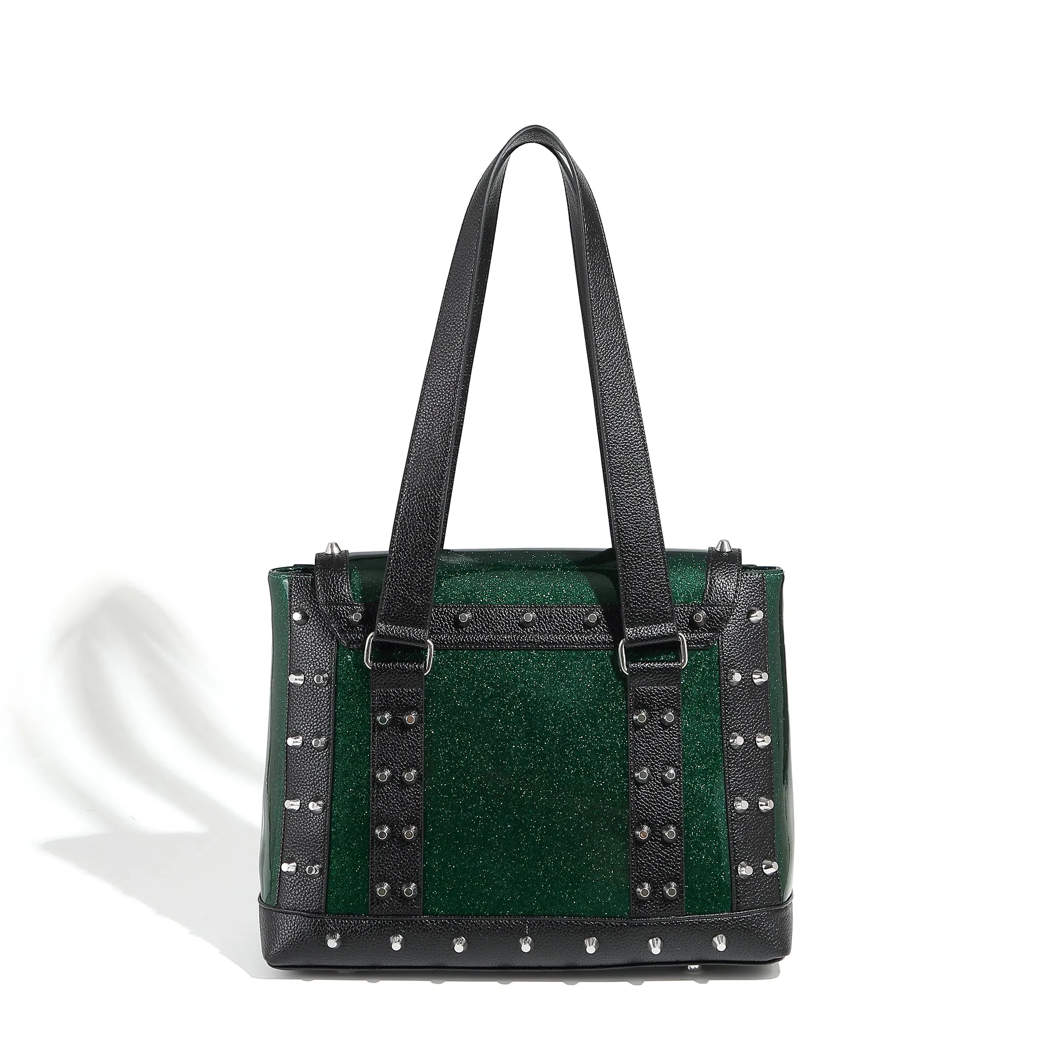 Black and Venus Green Sparkle Weekender Tote Medium