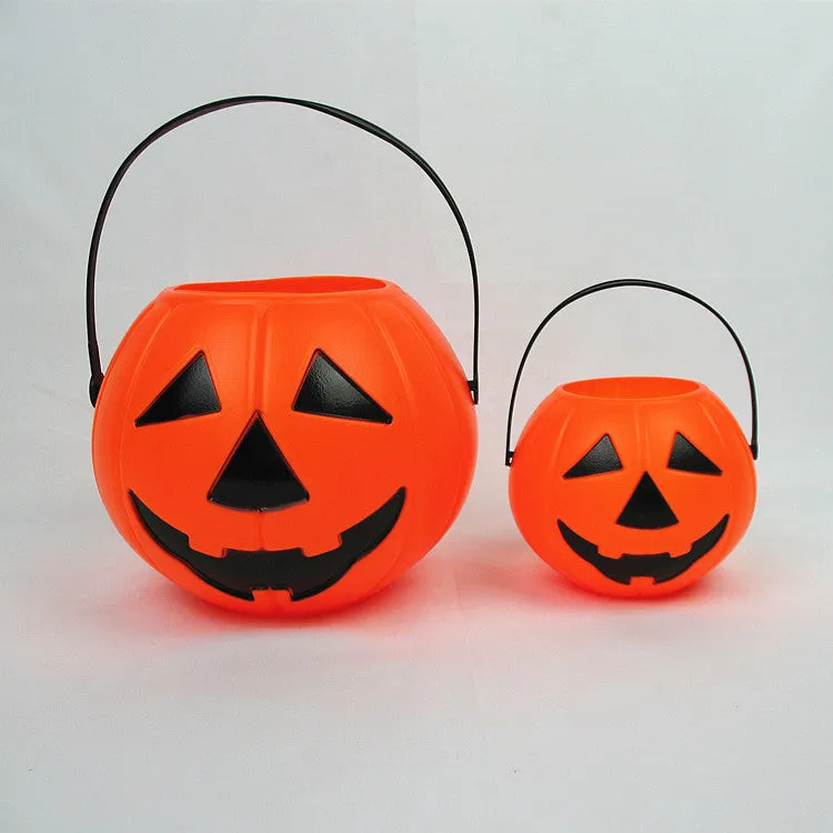 Bulk 2Pcs Halloween Led Pumpkin Candy Bucket Trick or Treat Bucket Wholesale