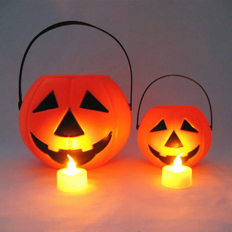 Bulk 2Pcs Halloween Led Pumpkin Candy Bucket Trick or Treat Bucket Wholesale