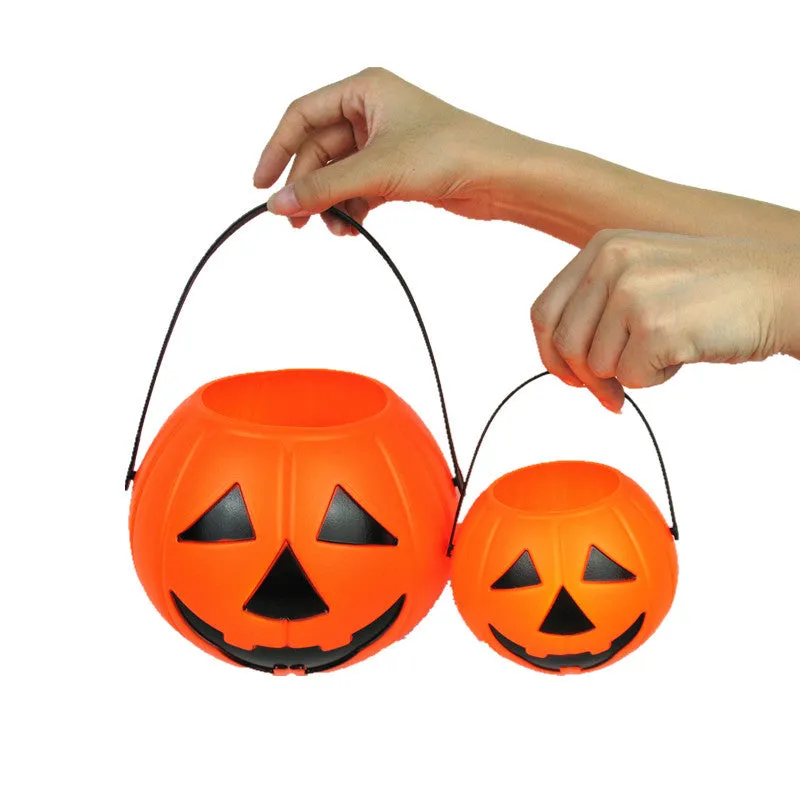 Bulk 2Pcs Halloween Led Pumpkin Candy Bucket Trick or Treat Bucket Wholesale