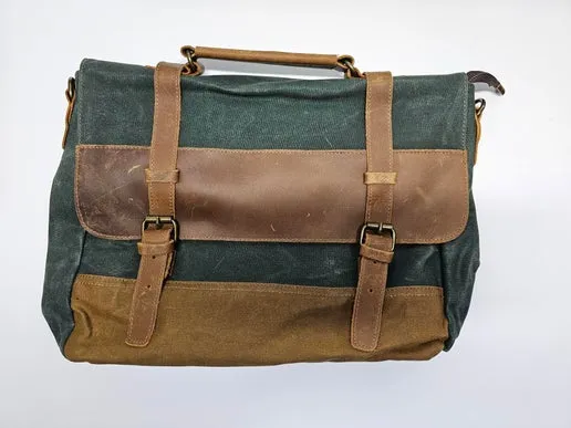 Canvas and Leather Messenger Shoulder Bags