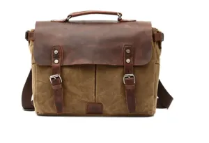 Canvas and Leather Messenger Shoulder Bags