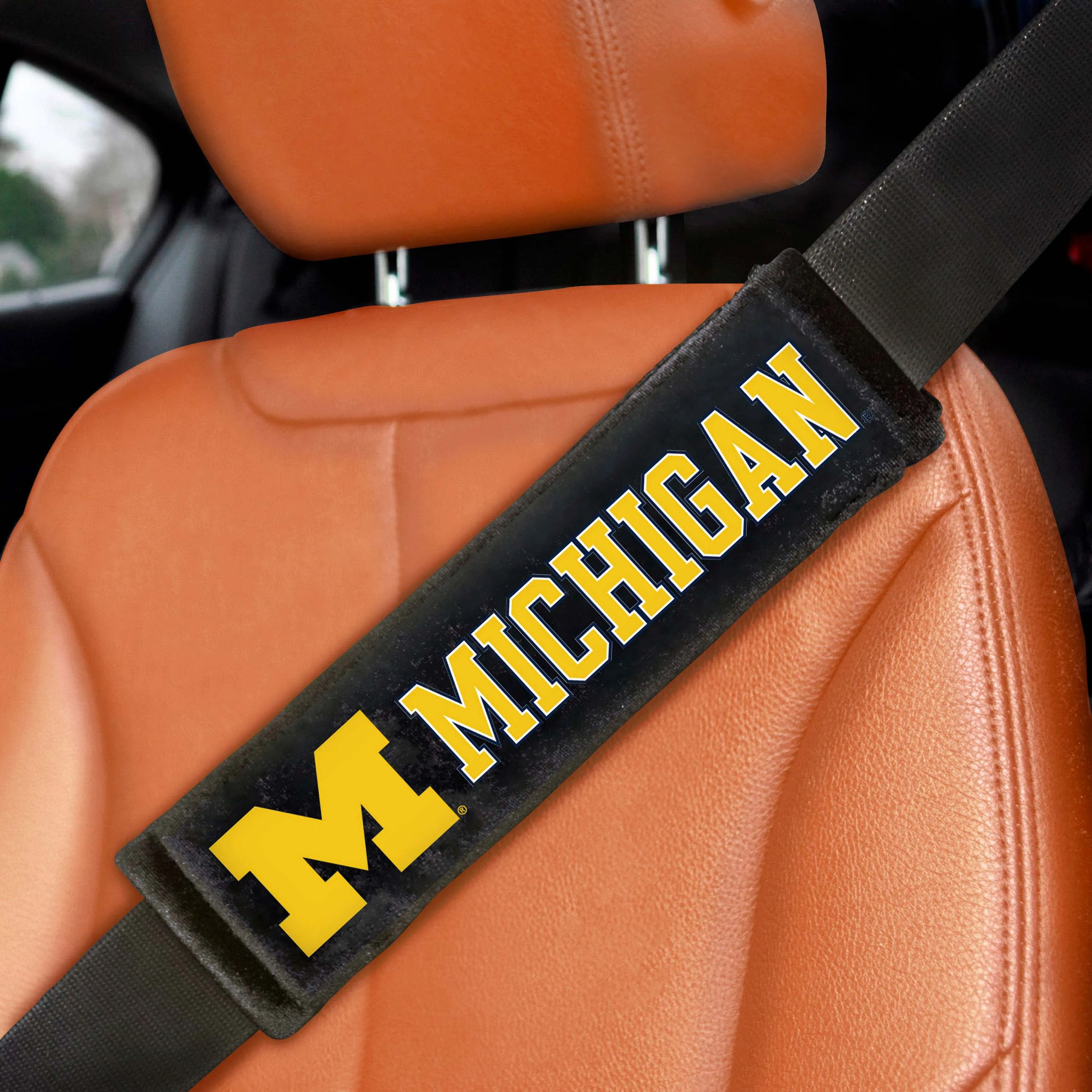 Fanmats Michigan Wolverines Embroidered Seatbelt Pad - 2 Pieces