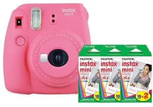 Fujifilm Instax Mini 9 (Flamingo Pink) Instant Camera Kit with (60) Instax Films