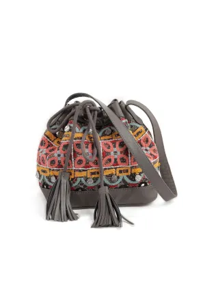 Grey Kutch Embroidered Potli Bag