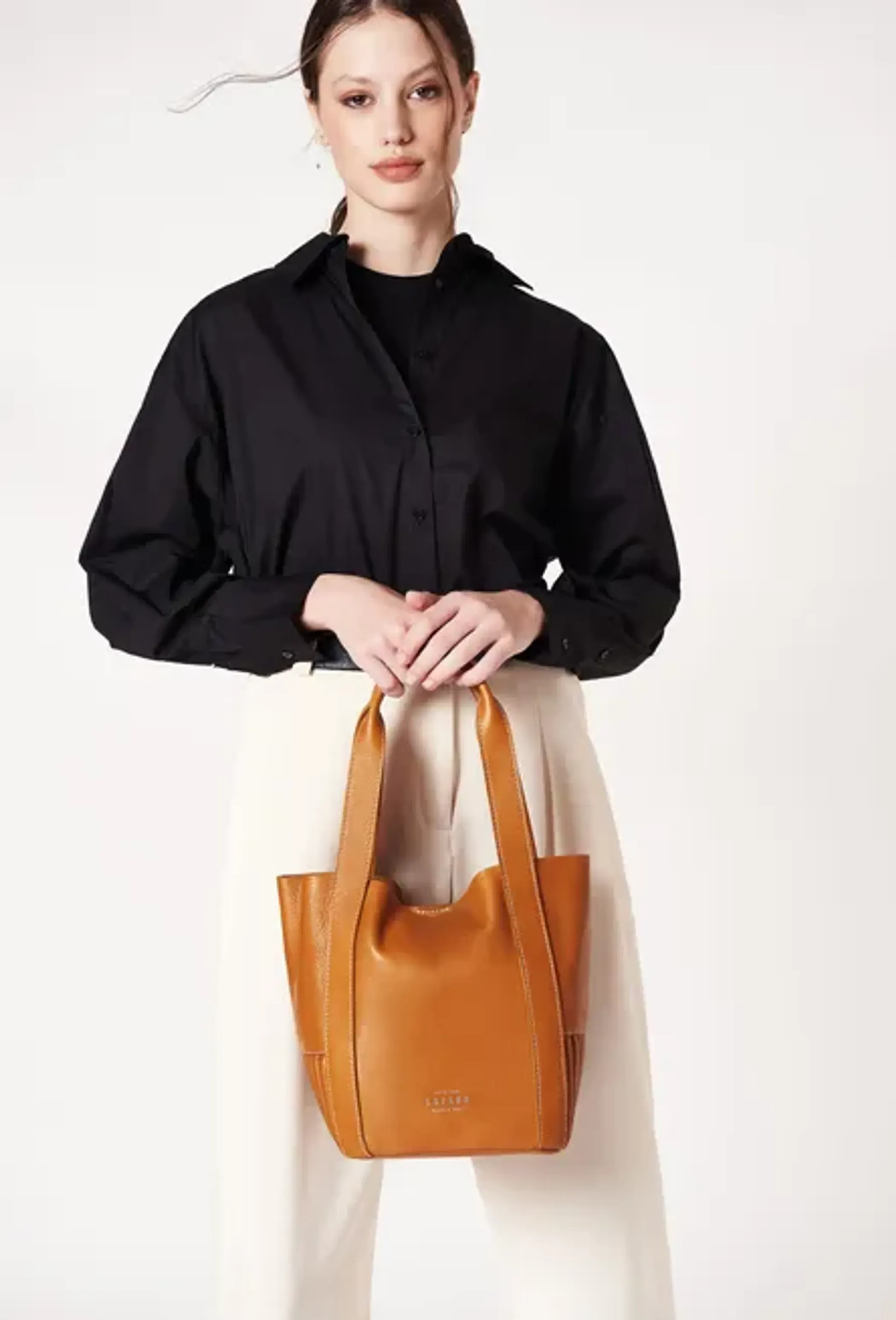 Leather Mini Bucket Bag 'Ushuaia'