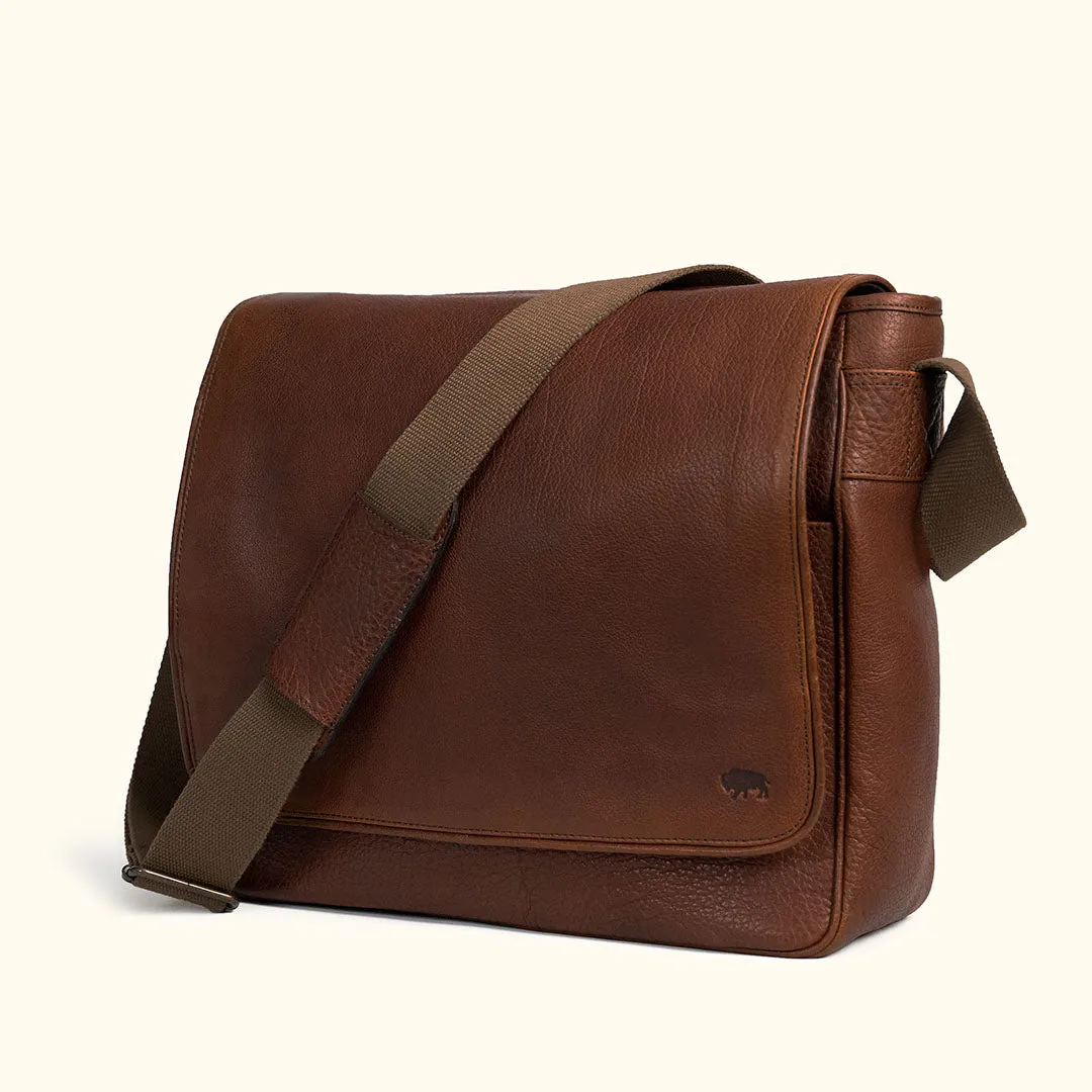 Limited Edition Roosevelt Buffalo Leather Messenger Bag | Buffalo Grain