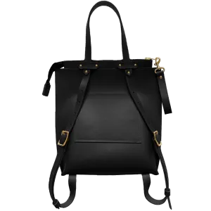 Low Profile Convertible Backpack in Noir