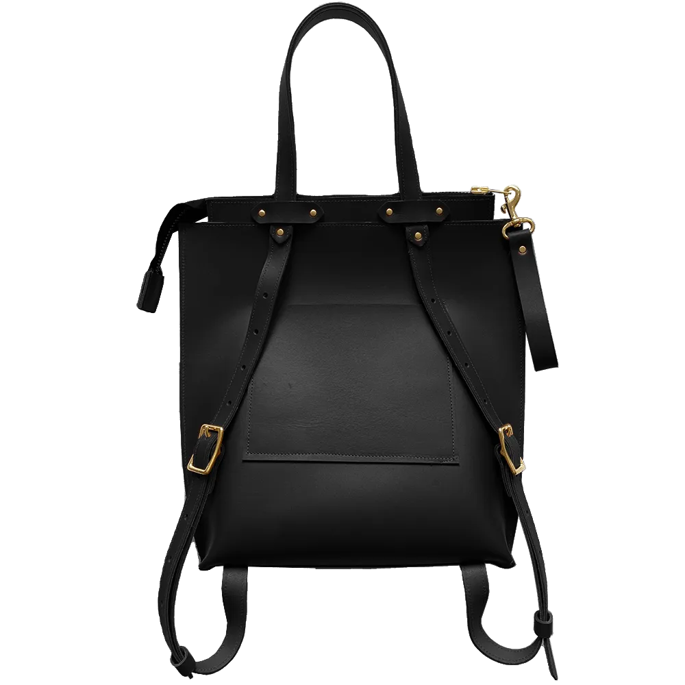 Low Profile Convertible Backpack in Noir