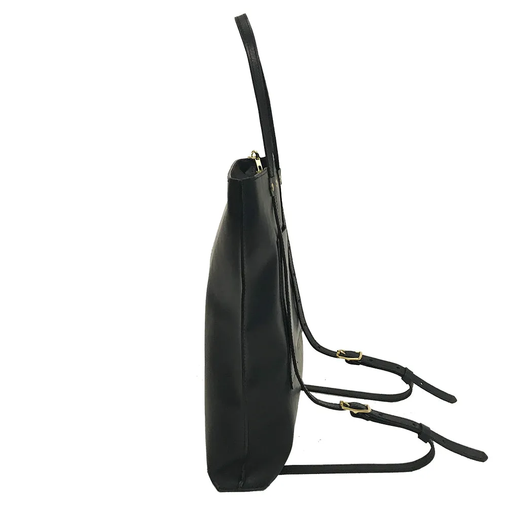 Low Profile Convertible Backpack in Noir