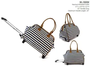 NS7000W Striped Travel Duffel Bags With Wheels