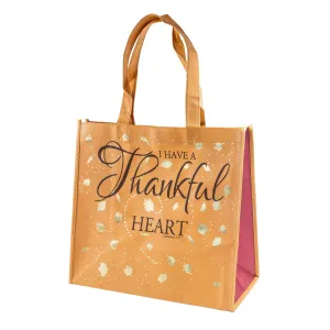 Orange & Gold Eco Tote Bag - "I Have a Thankful Heart"