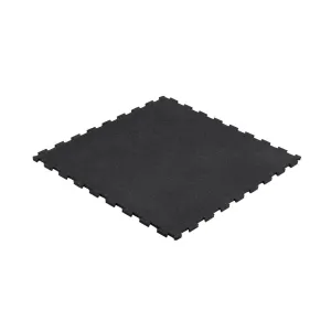 Rubber Floor For Gym, Equipment Mat, Puzzles 1M Thickness 15Mm, Black, Rebel Active