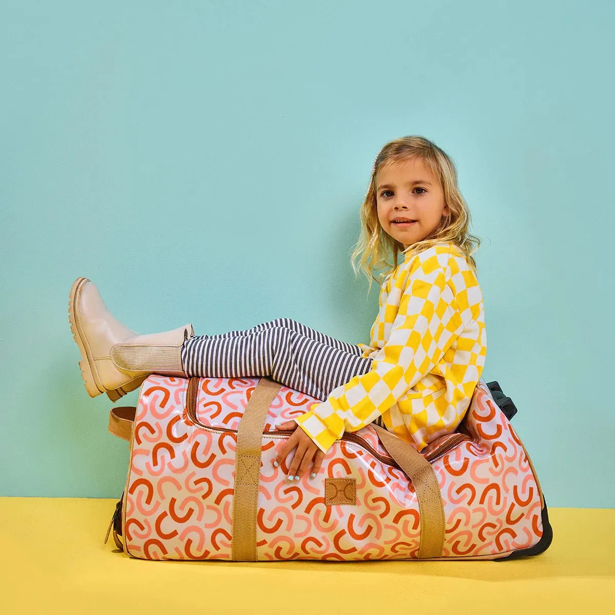 Thandana Laminated Fabric Kids Wheeled Duffel Bag